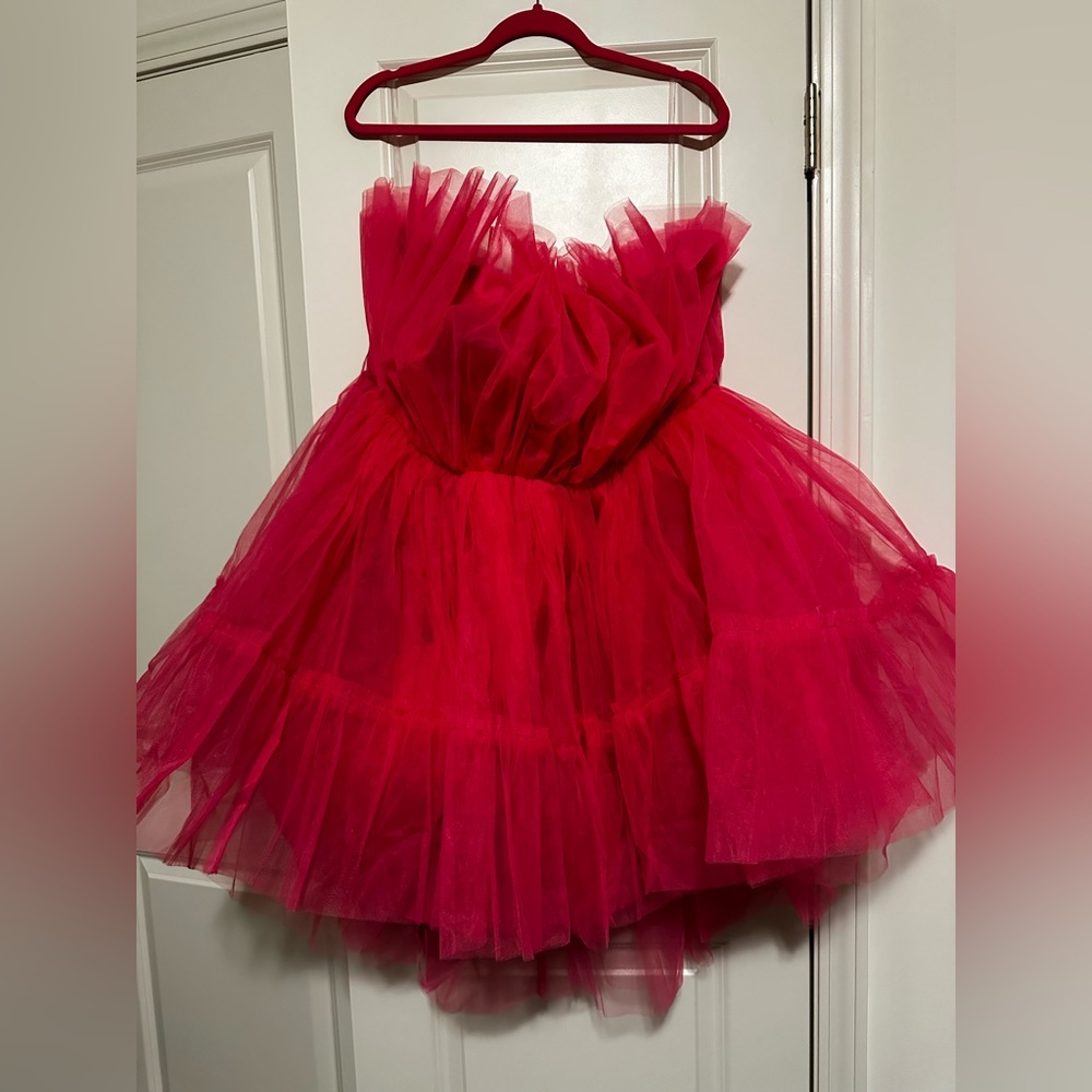 Fashion Nova Exclusive Tulle Mini Dress - Hot Pink